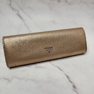 Fossil Gold Glasses Sunglasses Case Hard Shell Magnetic Closure